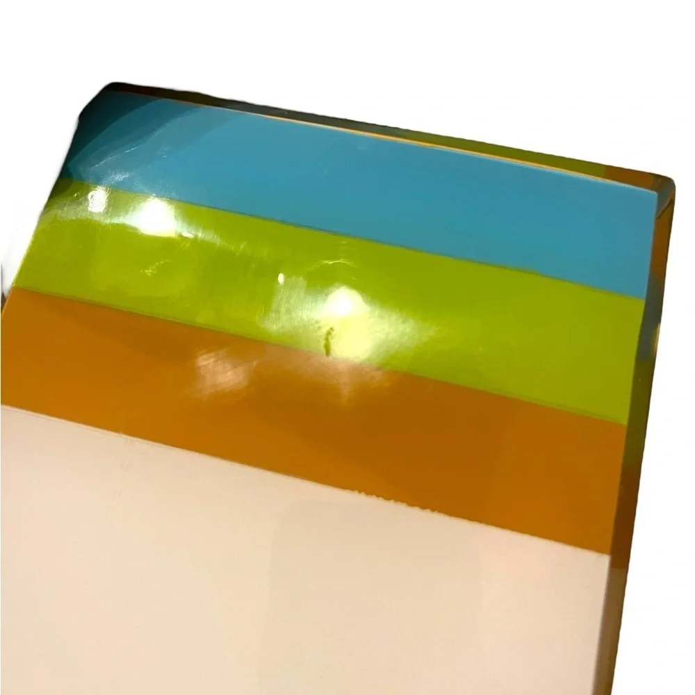 Chroma Works Retro Acrylic Blue Green Orange White Tissue Box Cover